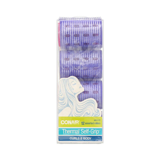 Conair, Thermal Self-Grip, Curls & Body, Hair Rollers, 12 Assorted Rollers