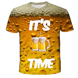 Inspired by Oktoberfest Beer Cosplay Costume T-shirt Anime Classic Street Style T-shirt For Men's Women's Unisex Adults' 3D Print 100% Polyester Lightinthebox