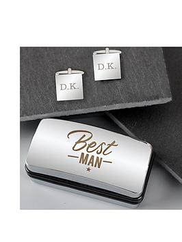 Personalised Wedding Cufflinks and Box Set, One Colour, Size Father Of The Bride, Men