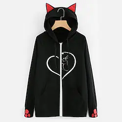 Inspired by Animal Cat Outerwear cat ears Anime Cat Ear Outerwear For Men's Women's Unisex Adults' Hot Stamping 100% Polyester Lightinthebox