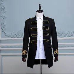Prince Aristocrat Classical Retro Vintage Elegant Vintage Inspired Medieval Renaissance Ball Gown Spring Coat Masquerade Outerwear Men's Slim Fit Costume Vintage Cosplay Party Masquerade Cocktail Lightinthebox