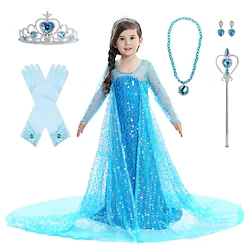 Frozen Princess Elsa Dress Flower Girl Dress Girls' Movie Cosplay A-Line Slip Pattern Dress Rosy Pink White (With Accessories) Blue (With Accessories) Dress Children's Day Masquerade Cotton Lightinthebox