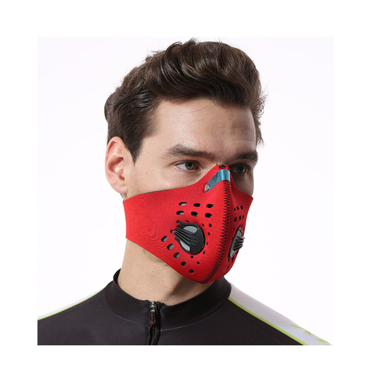 (Red, 5 PCS) Cycling Anti Dust Face Mask PM2.5 Filter Masks