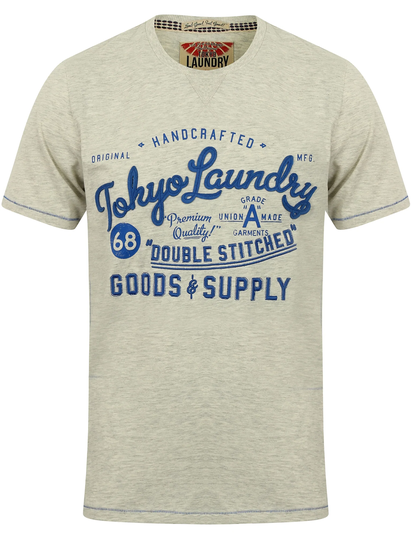 T-Shirts Bailey Springs Motif Cotton T-Shirt in Oatgrey Marl - Tokyo Laundry / S - Tokyo Laundry