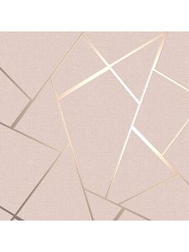 Fine Décor Quartz Fractal Wallpaper In Blush