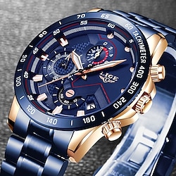 LIGE Quartz Watch Steel Band Watches for Men's Men Analog Quartz Sporty Chronograph Day Date Alloy Stainless Steel Lightinthebox