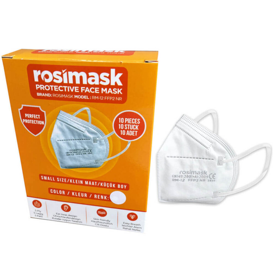 (White) Childrens FFP2 Disposable Face Masks - Box of 10