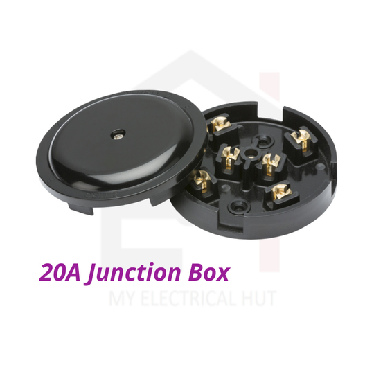 20A Junction Box 6 Terminal 89mm Electrical Wiring Connector Black