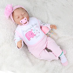 NPKCOLLECTION 22 inch Reborn Doll Baby Toddler Toy Reborn Toddler Doll Baby Boy Baby Girl Gift Cute Lovely Parent-Child Interaction Tipped and Sealed Nails Cloth 3/4 Silicone Limbs and Cotton Lightinthebox