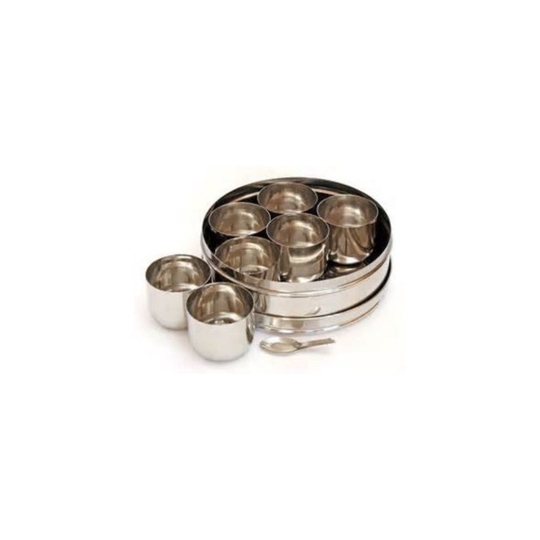 Kabalo 20cm Stainless Steel Indian 7 Spice Tandoori Masala Dabba Spices Box Storage