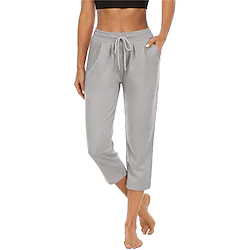 Women's Hiking Pants Trousers Summer Outdoor Quick Dry Lightweight Soft Stretchy Capri Pants Bottoms Drawstring Elastic Waist Dark Navy Grey Yoga Climbing Running S M L XL XXL Lightinthebox