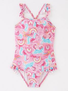 Speedo Kids Digital Placement Thin Strap Swimsuit - Pink , Green/Blue, Size 6-9 Months, Women