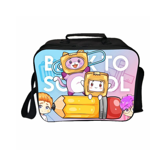 (12) Lankybox Lunch Bag Kid Cartoon Insulated Outdoor