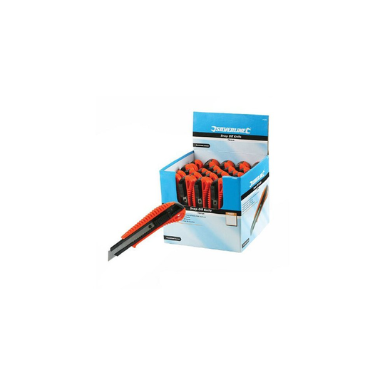Silverline 18mm Snap-off Knife Display Box 36pce 36pce - 18mm snap off knife blade holder carpet trimming craft metal siverline 675097