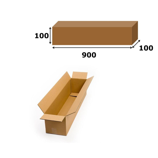 10x Postal Cardboard Box Long Mailing Shipping Carton 900x100x100mm Brown