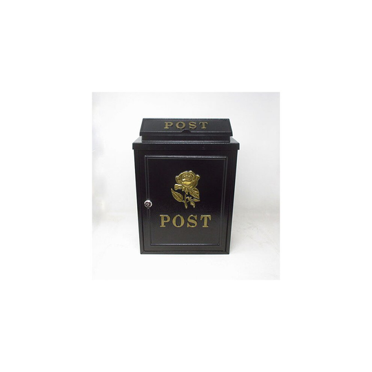 (Gold) DWD Vintage Decor Post Mail Letter Box with Rose