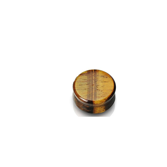 (19MM) Solid Tigerês Eye Semi Precious Stone Ear Tunnel Saddle Plug Piercing Finest Quality Materials