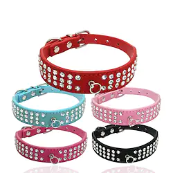 Cat Dog Collar Rock Adjustable / Retractable Genuine Leather Black Red Blue Pink Orange Lightinthebox