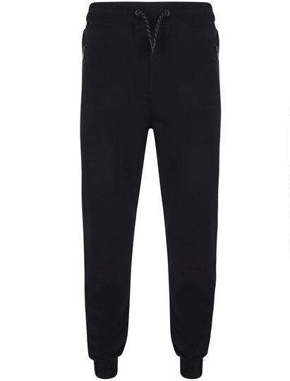 Jogger Shorts Hika Ottoman Stripe Cuffed Joggers in Black - Dissident / XXL - Tokyo Laundry