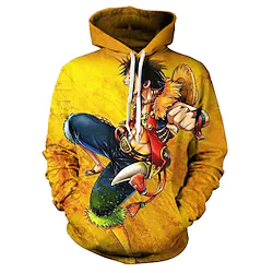 Inspired by One Piece Film: Red Monkey D. Luffy Hoodie Cartoon Manga Anime Front Pocket Graphic Hoodie For Men's Women's Unisex Adults' 3D Print 100% Polyester Lightinthebox