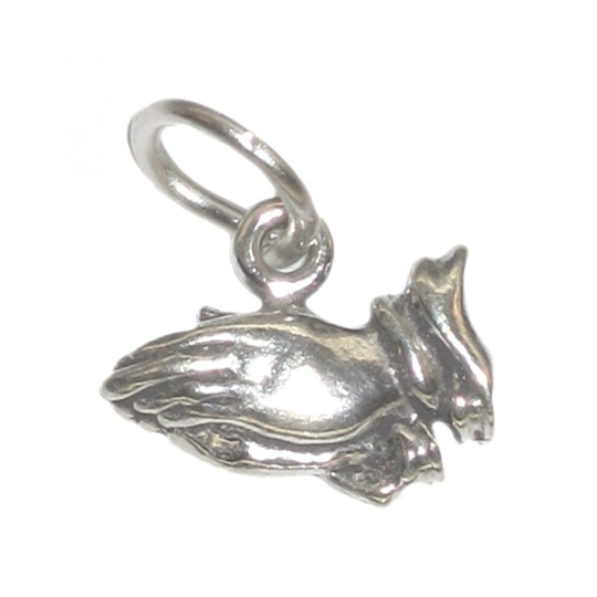 Praying hands TINY sterling silver charm .925 x 1 Prayer charms