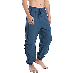 Men's Yoga Pants Ruched Drawstring Quick Dry Yoga Pilates Dance Pants Bottoms White Black Green Sports Activewear Micro-elastic Loose / Athletic / Casual / Athleisure Lightinthebox