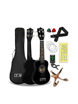 3Rd Avenue Soprano Ukulele - Black Pack