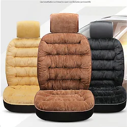 1 PCS Car Seat Covers Luxury Winter Warm Car Protectors Universal Anti-Slip Driver Seat Cover Plush with Backrest Strip-type Easy Install Universal Fit Interior Accessories for Auto Truck Van SUV Lightinthebox