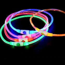 Dog Pets Collar Dog Training Collars Light Up Collar Glowing Pet Collar LED Lights Solid Colored PU Leather Small Dog Medium Dog Large Dog Green White Pink Orange Red / # / # / # Lightinthebox