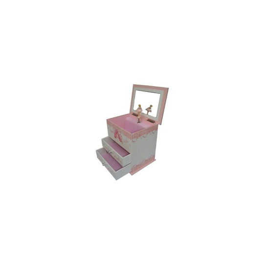PINK AND WHITE ABIGAIL BALLET SHOES MUSICAL JEWLLERY BOX WARDROBE MELE 1311