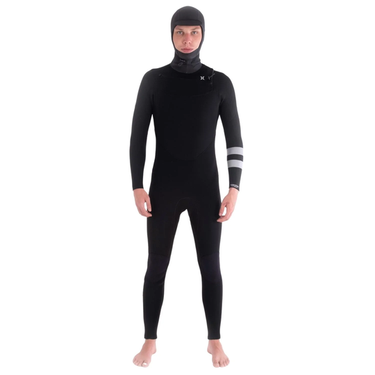 Hurley 5/3 Advantage Plus Hooded Chest Zip Full Wetsuit - Black