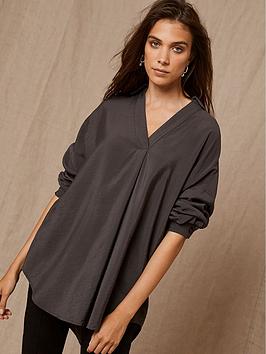 Mint Velvet Dark Grey Oversized Shirt