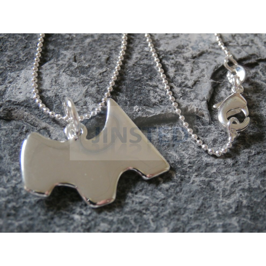 (With Gift Box) Silver Necklace Monopoly Scottie Dog Pendant WN008