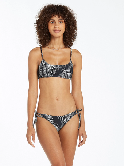 Women's Volcom Stay Or Leaf Scoop Bikini Top - BLACK