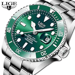 LIGE Steel Band Watches for Men's Analog Quartz Day Stainless Top Brand Luxury Fashion Diver Watch Men 30ATM Waterproof Date Clock Sport Watches Mens Quartz Wristwatch Lightinthebox