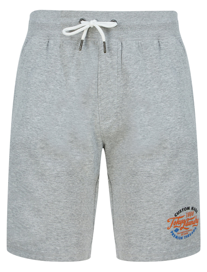 Jogger Shorts Bluesy Motif Brushback Fleece Jogger Shorts in Light Grey Marl - Tokyo Laundry / S - Tokyo Laundry
