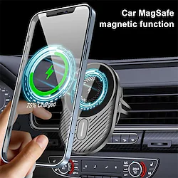 Magnetic Wireless Car Charger Vent Mount Compatible with MagSafe Case iPhone 14 13 12 Pro Max Magnet Car Charger 15W Mag Safe Phone Holder Wireless Charging Air Vent Mount For Xiaomi Huawei Samsung Lightinthebox