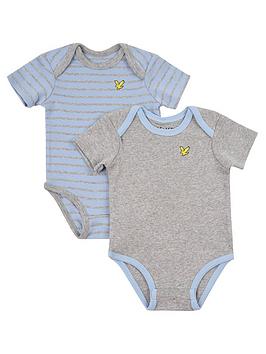 Lyle & Scott Lyle &Amp; Scott Logo 2 Pack Bodysuit Gift Box - Blue