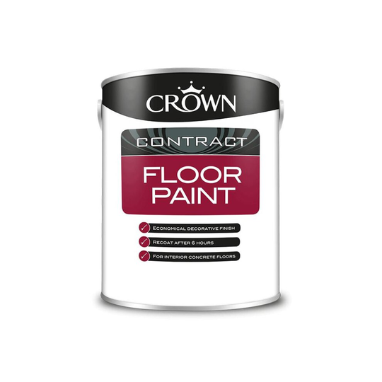 (Grey) Crown Contractors Floor Paint - Red - 5L