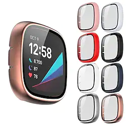 [88Pack] Watch Case with Screen Protector Compatible with Fitbit Versa 3 / Sense Matte Scratch Resistant Bumper Full Cover Tempered Glass / PC Watch Cover Lightinthebox