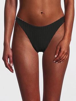 Solid & Striped The Annabelle Reversible Solid Rib Bottoms - Black/Marshmallow