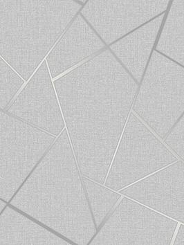 Fine Décor Fine Decor Quartz Fractal Silver Glitter Wallpaper