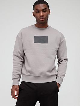 Calvin Klein Textured Logo Box Comfort Sweatshirt - Asphalt Grey