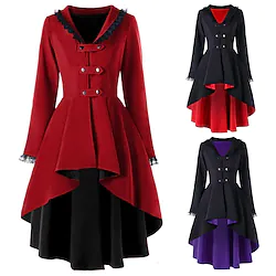 Plague Doctor Plus Size Retro Vintage Punk Gothic Medieval Steampunk Coat Trench Coat Outerwear Women's Adults' Costume Vintage Cosplay Party Halloween Long Sleeve Coat Halloween / Wash separately Lightinthebox