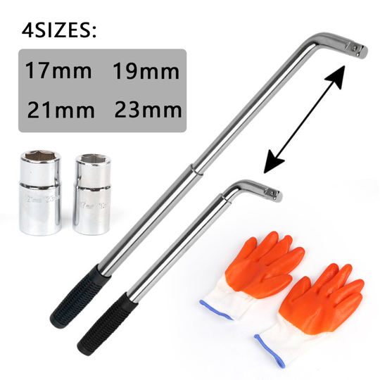 Extendable Wheel Brace Wrench Telescopic Car Van Socket Tyre Nut 17 19 21 23 mm