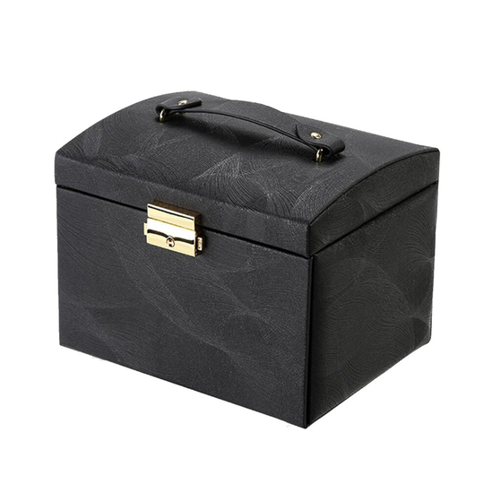 (Black ) Jewellery Box Cabinet Necklace Ring Bracelet Mirror Lock Organizer