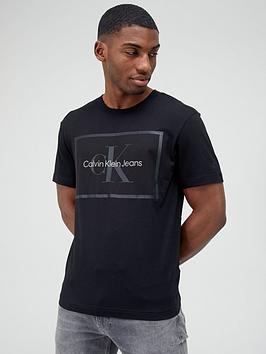 Calvin Klein Jeans Monologo Mesh Box T-shirt - Black , Black, Size M, Men
