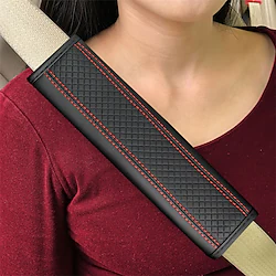 Seat Belt Pads Leather Seat Belt Covers More Comfort Driving Cushion Helps Protect Your Neck and Shoulders Suit for Car Truck SUV AirplaneCamera Backpack Lightinthebox