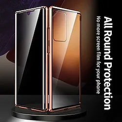Privacy Magnetic Phone Case For Samsung Galaxy S22 Ultra Plus S21 S20 A72 A52 A32 Note 20 Ultra Note 10 9 8 Double Sided Glass 360 Protection Shockproof Anti Peeping Magnetic Adsorption Lightinthebox