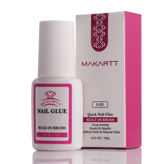 Makartt Nail Glue for Acrylic Nails, Brush on Nail Glue for Nail Repair, Professional Super False Nail Adhesive Glue for Broken Nails Long Lasting